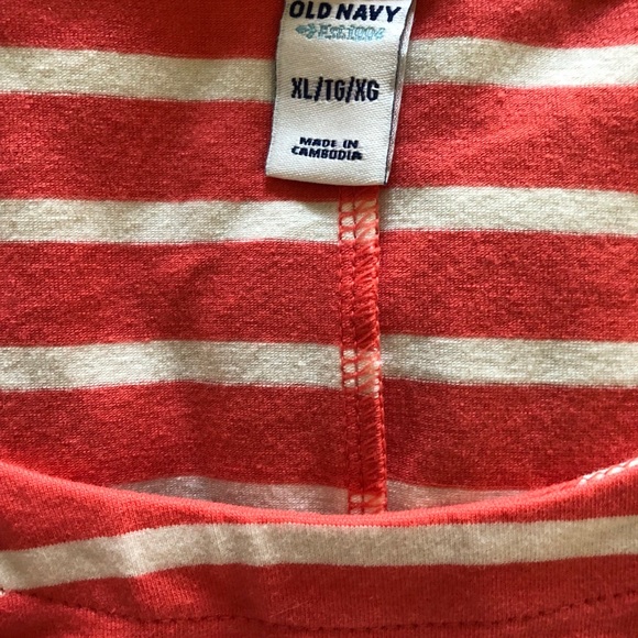 Old Navy Striped Fit & Flare Dress Sz XL Orange - Picture 5 of 6